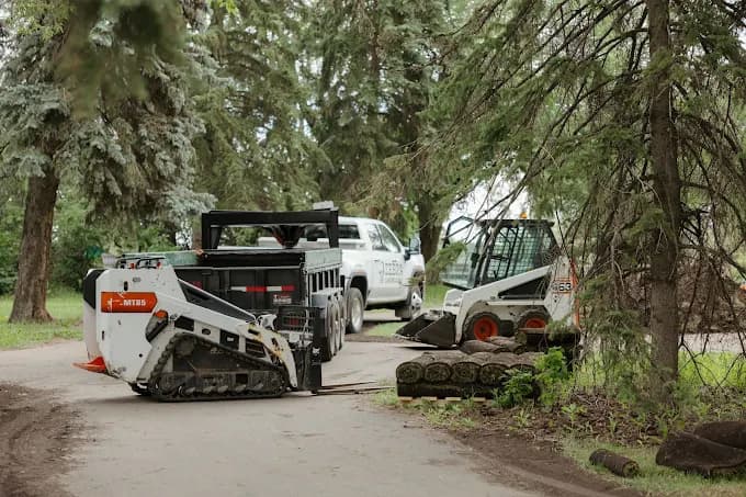 Landscaping crew and equipment — custom estimating and job software AltaPro AI built for an Alberta landscaping company